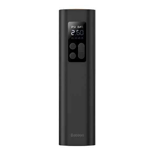 Black digital device with a display on a white background