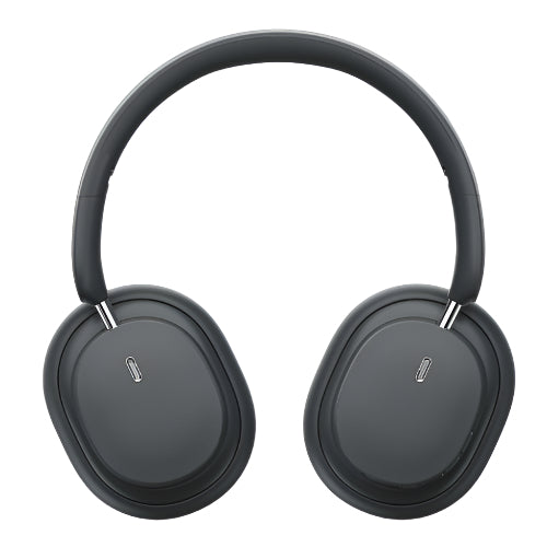 Black over-ear headphones on a white background