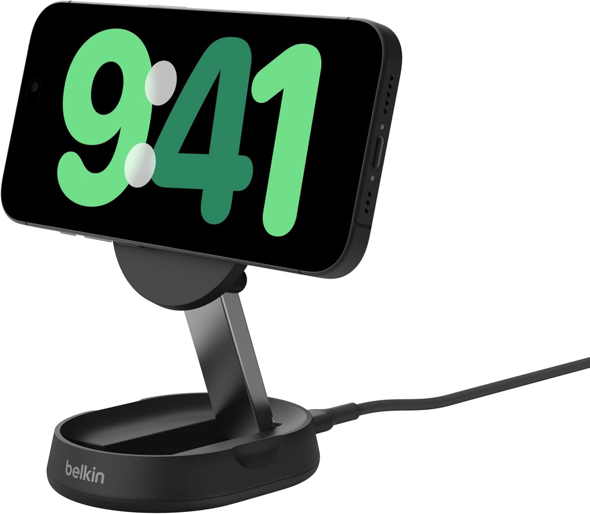 حامل شحن لاسلكي مغناطيسي Belkin بتقنية Qi2، قدرة 15 واط، أسود
