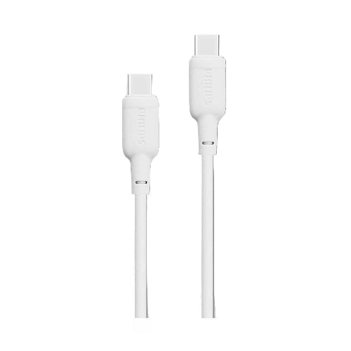 Philips Fast Charging Cable USB-C to USB-C, 60Watts, 1.2Mm, White