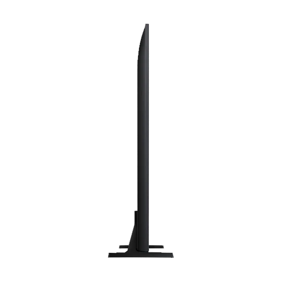 Black TV stand on a white background