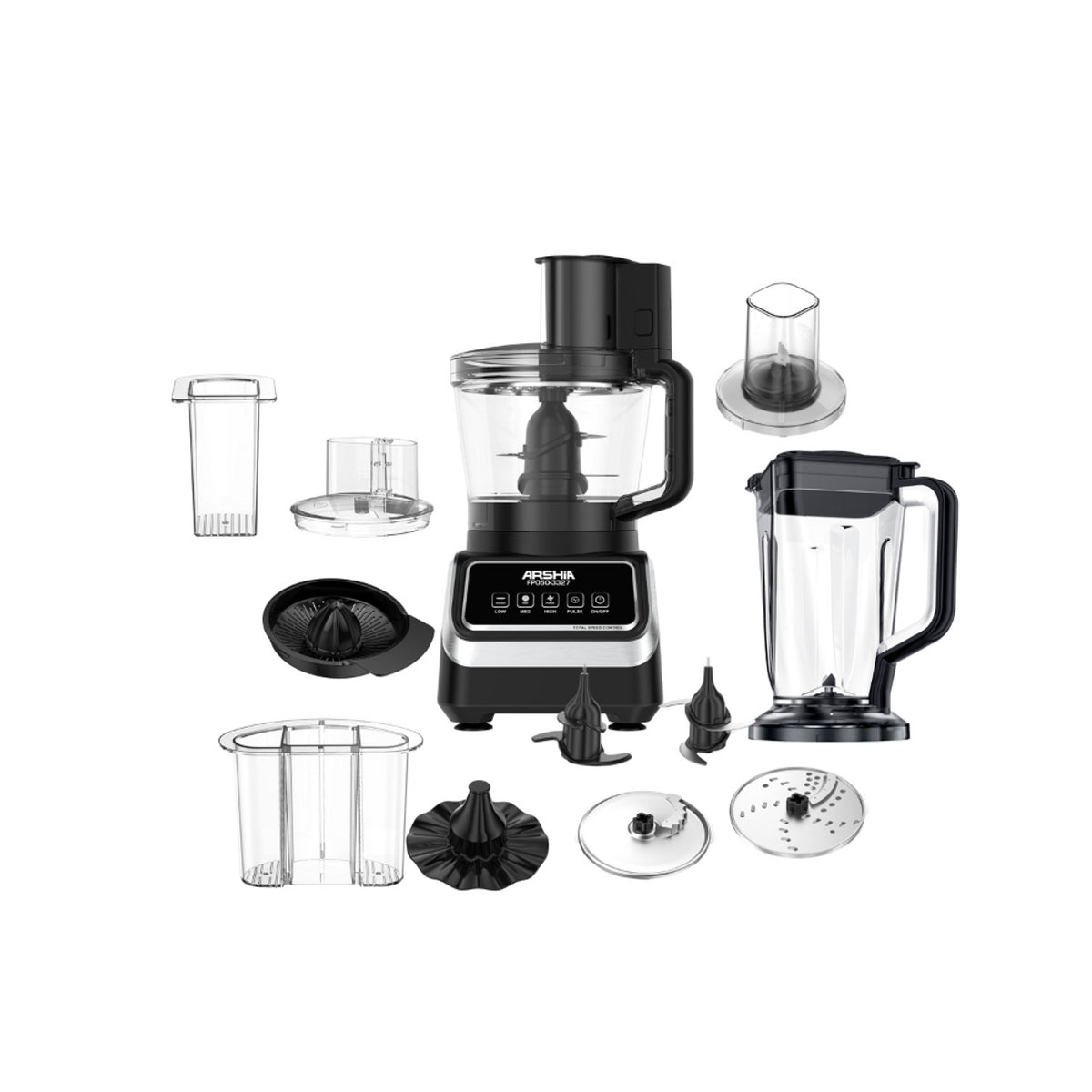 Arshia Food Processor, 1000Watts, Black