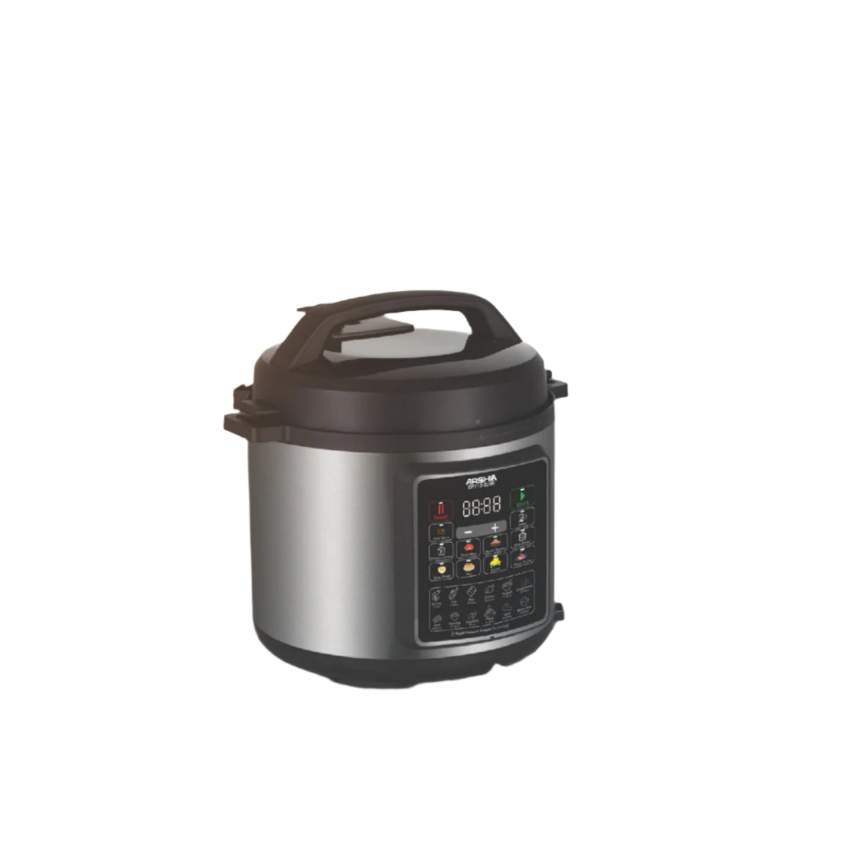 Arshia Pressure Cooker, 6Lit, 1750Watts, Black / Steel