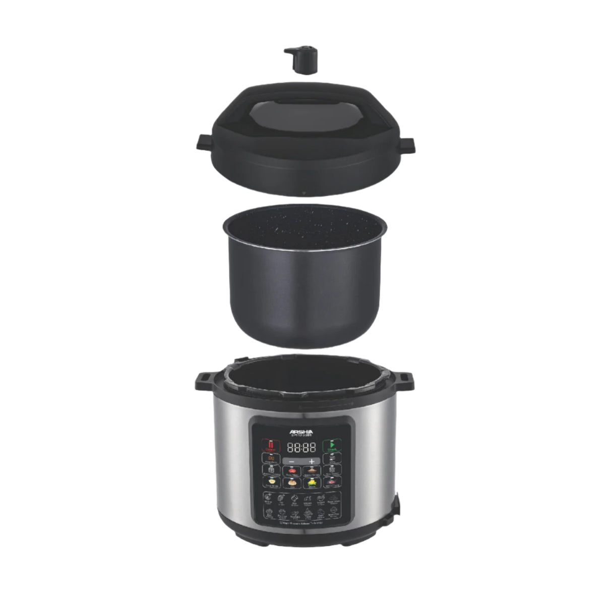 Arshia Pressure Cooker, 6Lit, 1750Watts, Black / Steel