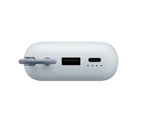 Xiaomi Power Bank 10000Mah, Integrated Cable, Ice Blue