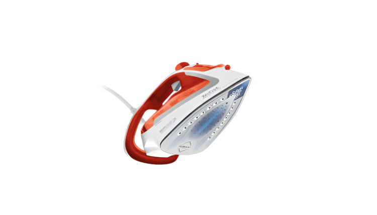 Red and white iron on a white background