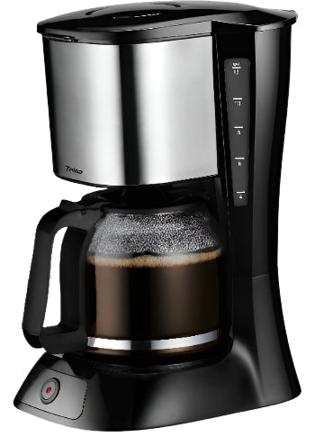 Coffee maker with a glass carafe on a white background