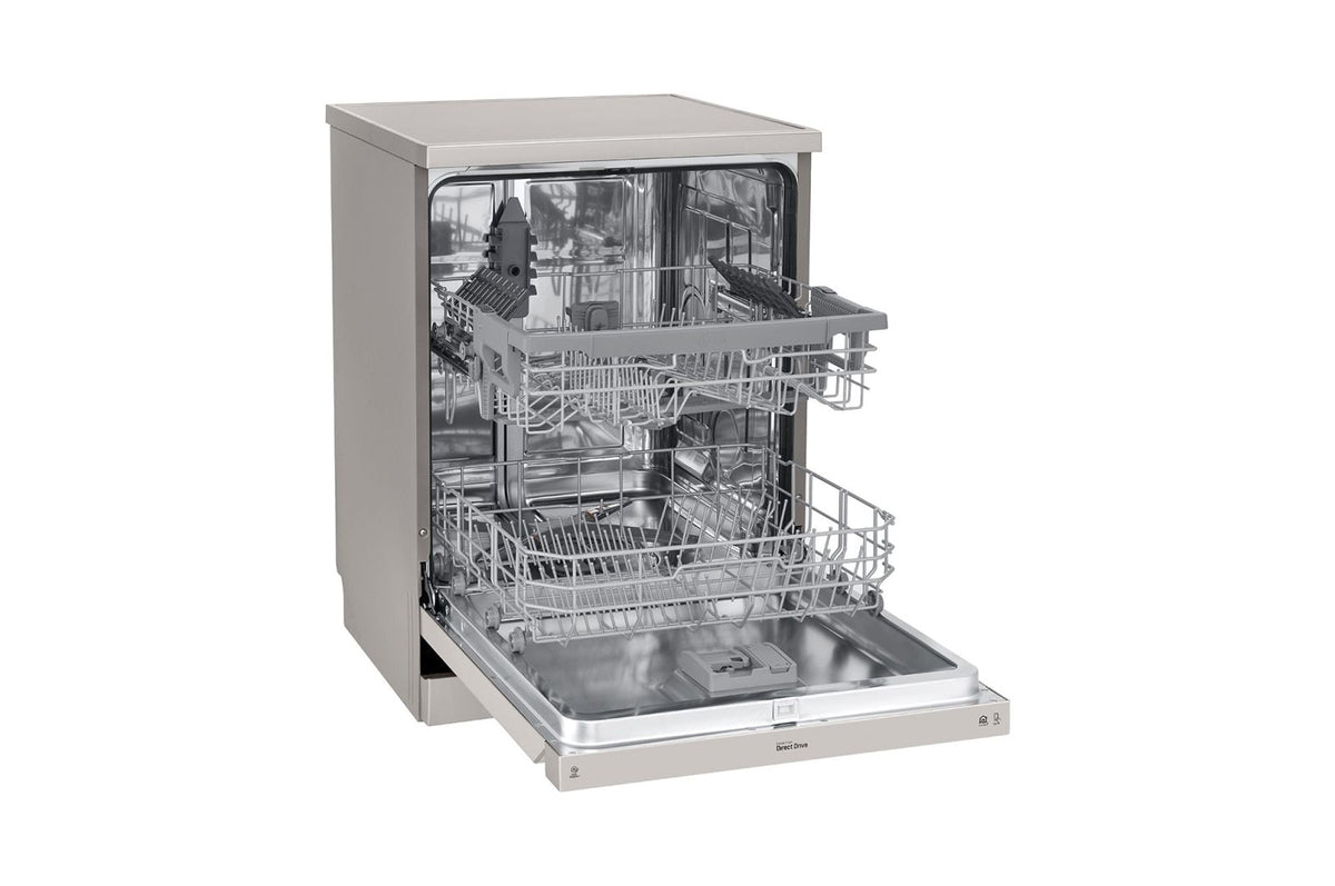 LG Free Stand Dishwasher A++, 14Sets, 9programs, Quad Washer, Platinum Silver