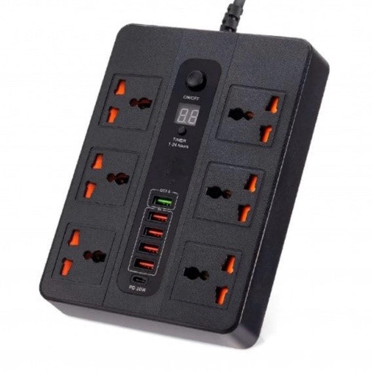 Urbantin Jack Power Strip, 3000Watts, 6Universal Ac & 38Watts- 5High Speed Usb, 2Mm