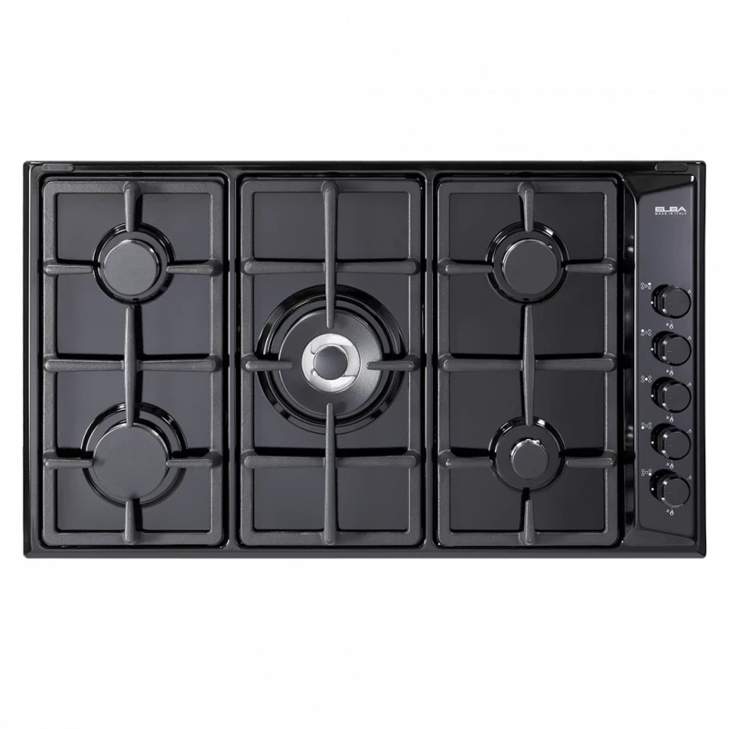 Elba Built in Gas Hob 90Cm, 5Burners, Black