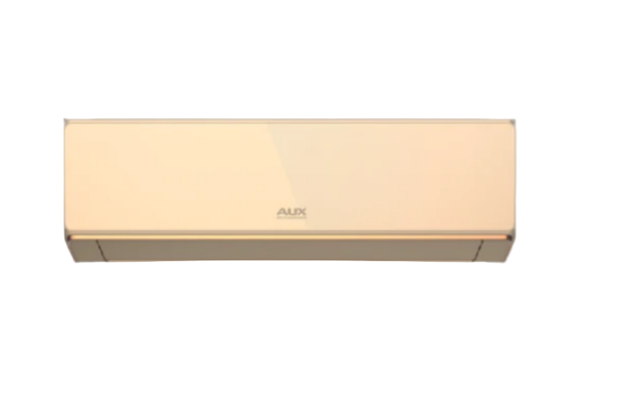 Beige air conditioner on a white background