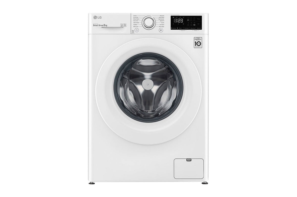 LG Front Load Washing Machine A+++, 8KG, 1200RPM, White