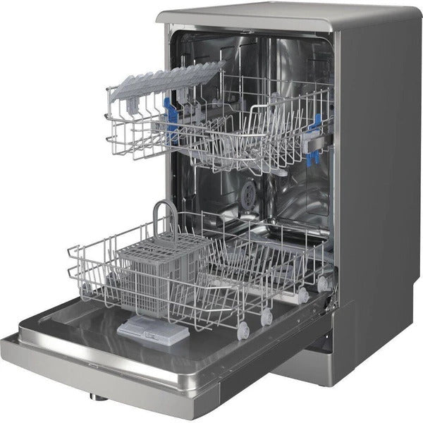 Indesit Free Stand Dishwasher A+, 2Spray, 6Programs, 13Sets, Inox