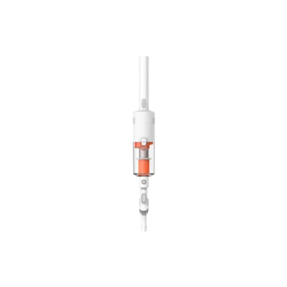White earbud with a small red component on a white background