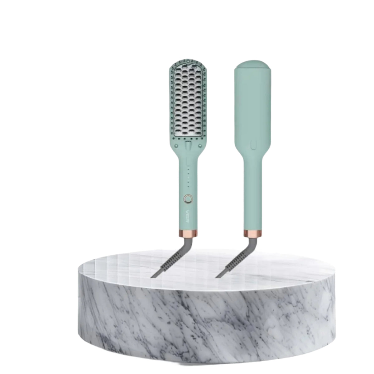 VGR Ionic Hair Straightener Brush, 5 Settings Ceramic Heating, Green