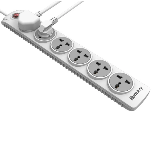 Huntkey Power Strip 6 Socket, 3M Cable, White
