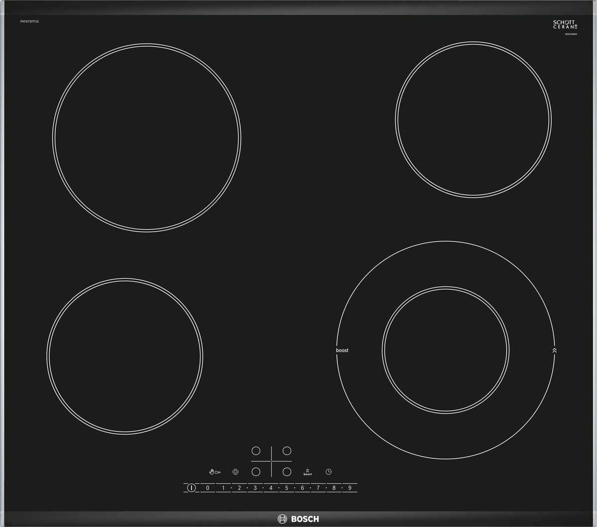 Bosch Built in Electric Ceramic Hob, Series 6, 60Cm, Black