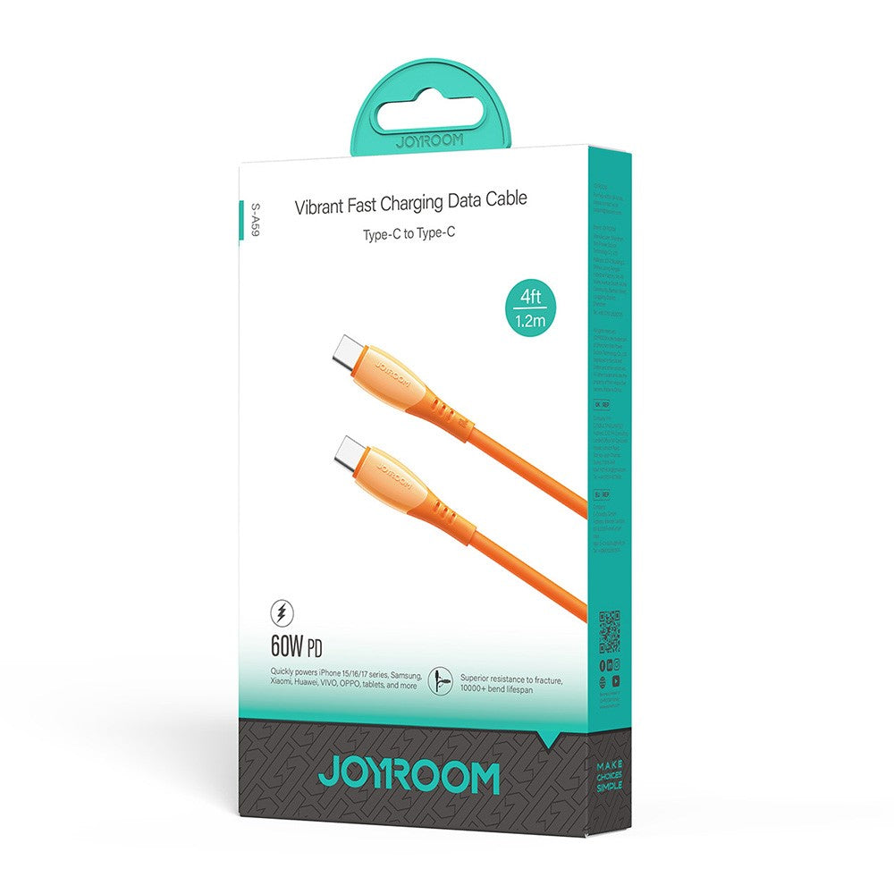 Joyroom SA59 Series Type-C to Type-C Cable, Fast Charging & Data Sync, Blue