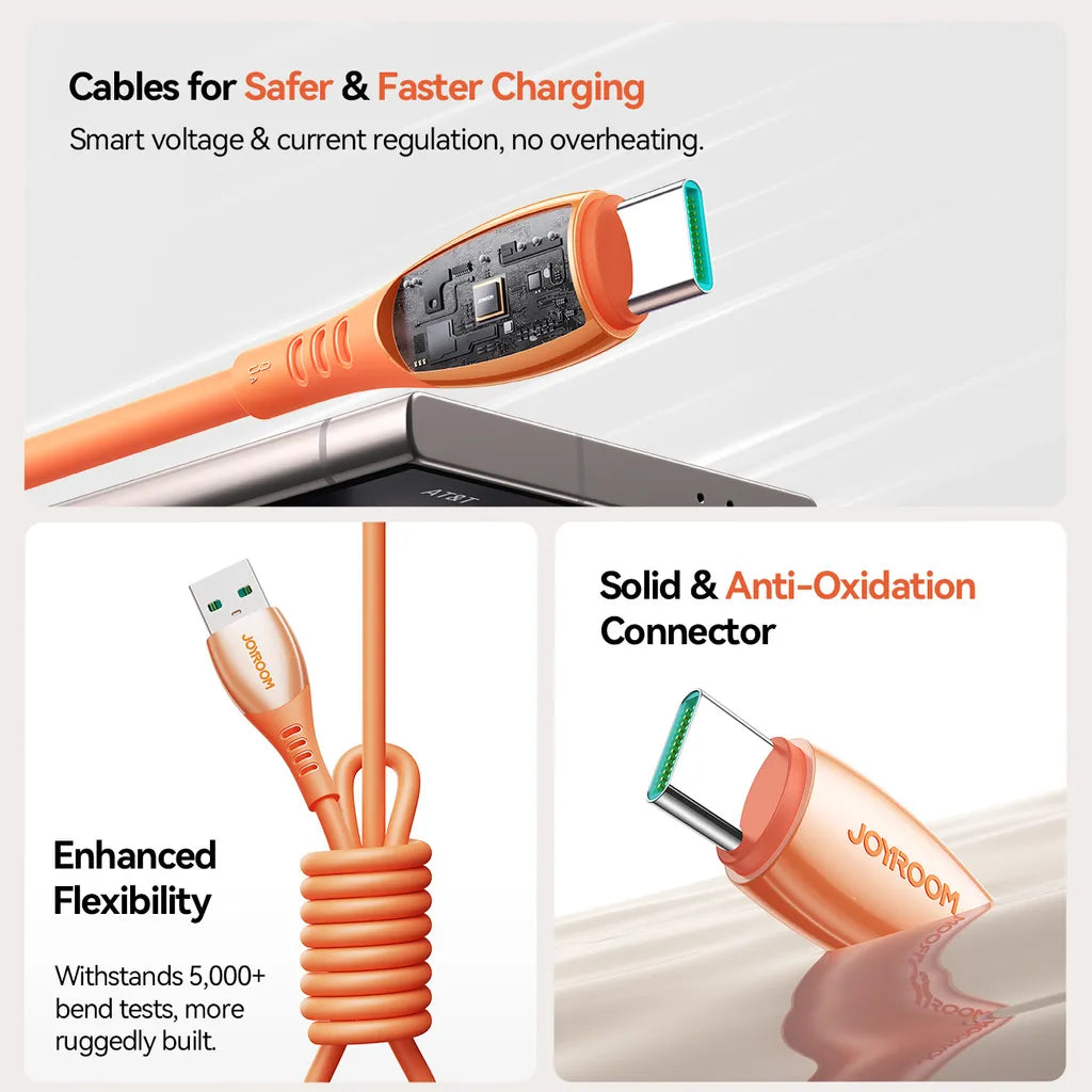 Joyroom SA59 Series Charging Cable, 1.2M Durable, Orange