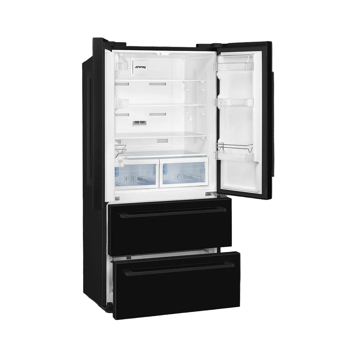 Smeg Side By Side Freestanding Refrigerator A++, French Door, 539Lit, Black