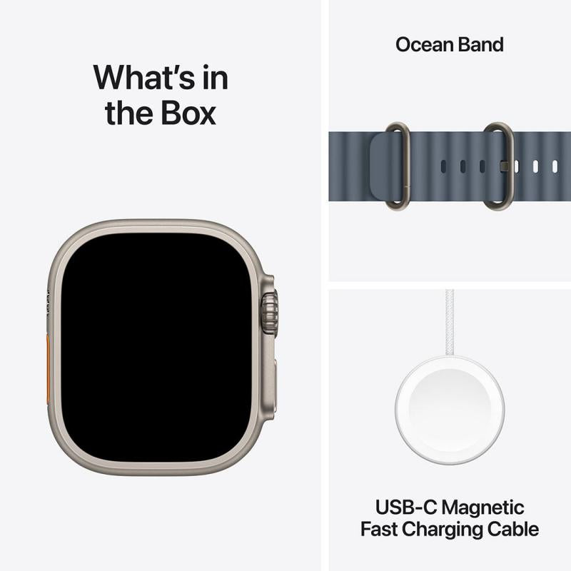 Apple Watch Ultra 3 GPS + Cellular 49Mm, Natural Titanium Case, Anchor Blue Ocean Band