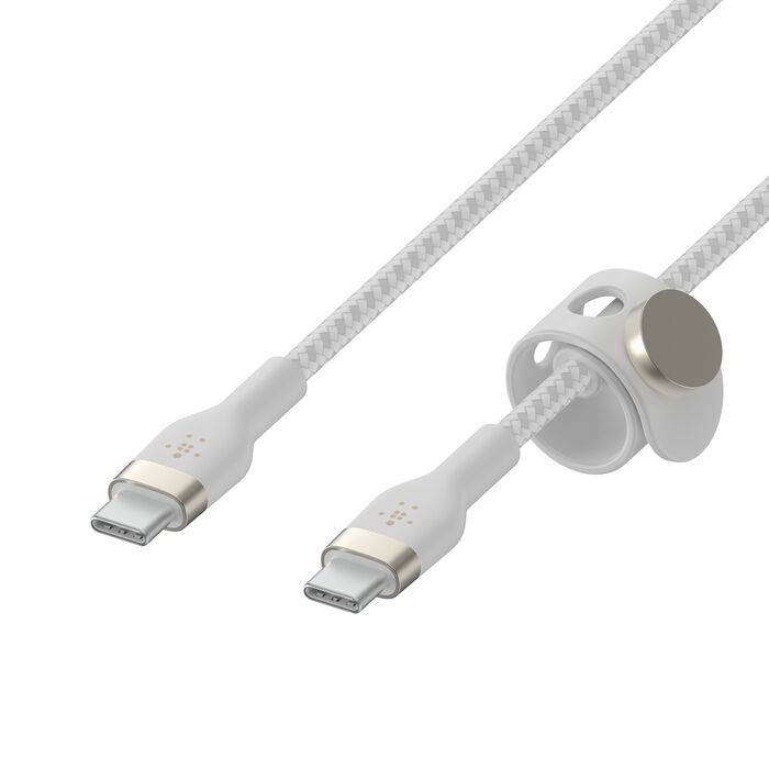 Belkin Boost Charge PRO Flex USB-C to USB-C Braided Silicone Cable, 2Mm, White