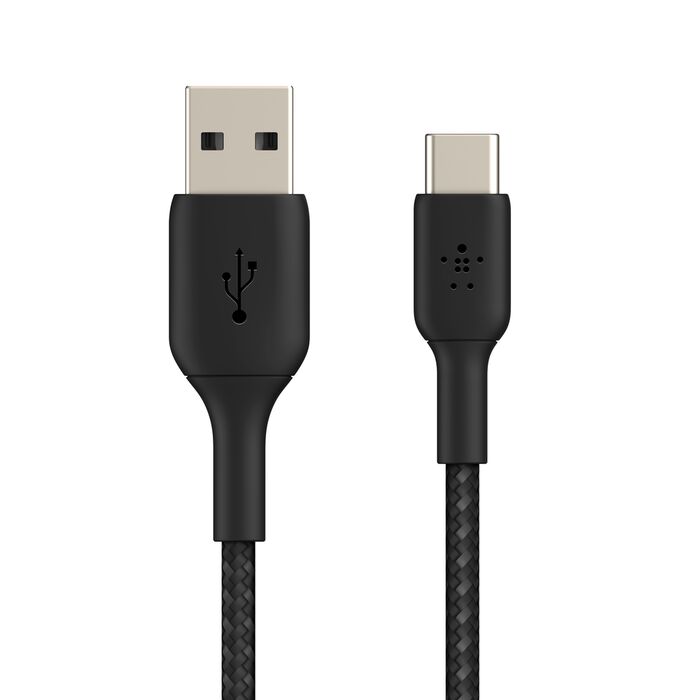 Belkin Boost Charge USB-A to USB-C Braided Cable, 2Mm, Black