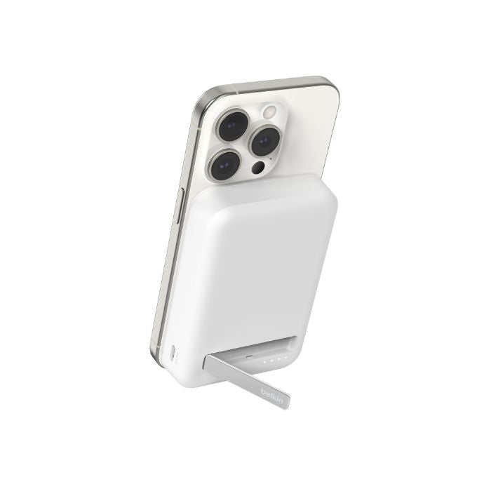 Belkin Boost Charge Qi2 Magnetic Wireless, Power Bank 10000Mah & Stand, 15Watts, White