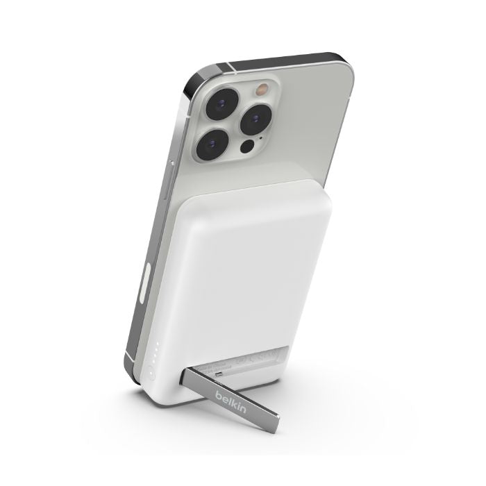 Belkin Boost Charge Magnetic Wireless, Power Bank 5000Mah & stand, White
