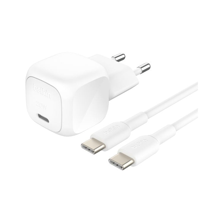 Belkin Cube Wall Charger Boost Charge, USB-C, 20Watts, 1Port, White