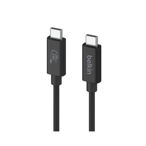 Belkin USB4 Cable, USB-C to USB-C 240W 20Gbps 2M Cable, 4K 60Hz resolution, Black