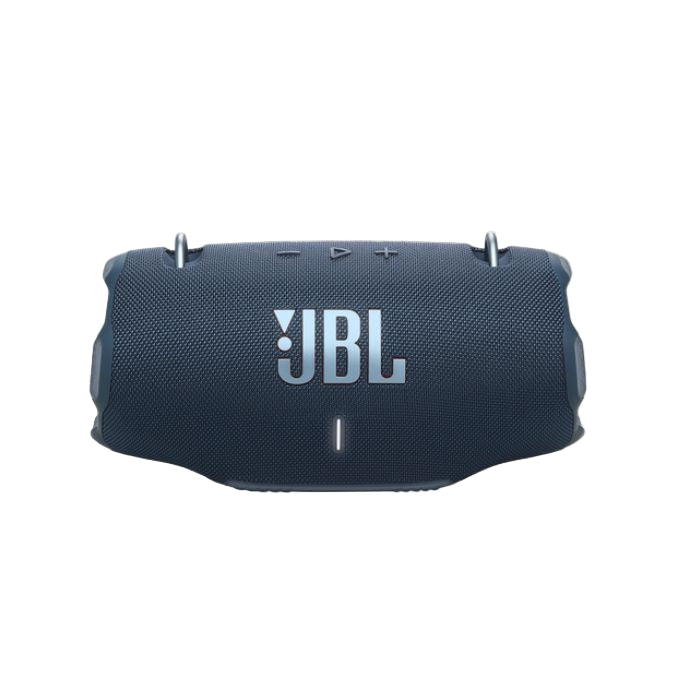 Black JBL speaker on a white background
