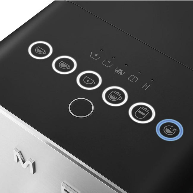 Control panel with buttons on a black electronic device