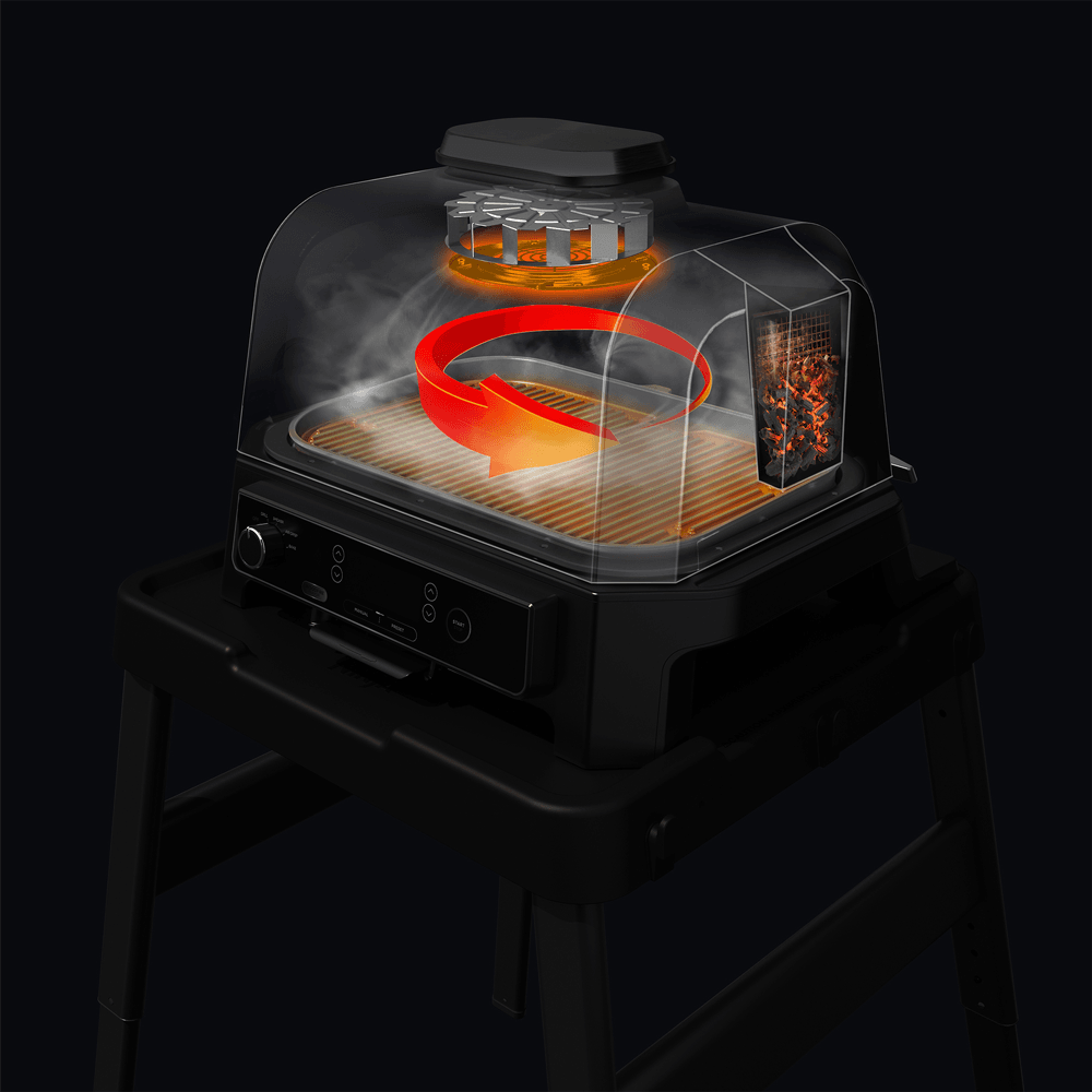 Ninja Woodfire Pro XL Electric BBQ Grill & Smoker, 1700Watts, Grey/Black 