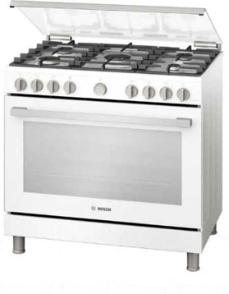 Bosch Range Cooker Gas, 5Burneers, 147Lit, 90*60Cm, White