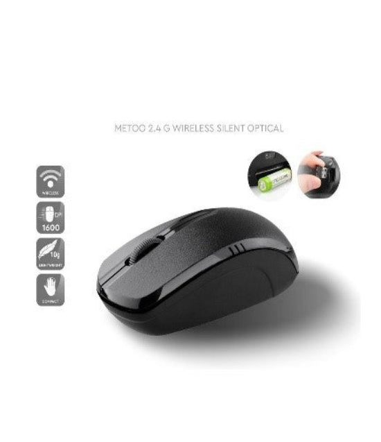 JITE Wireless Mouse with 3 Buttons Adjustable, Black