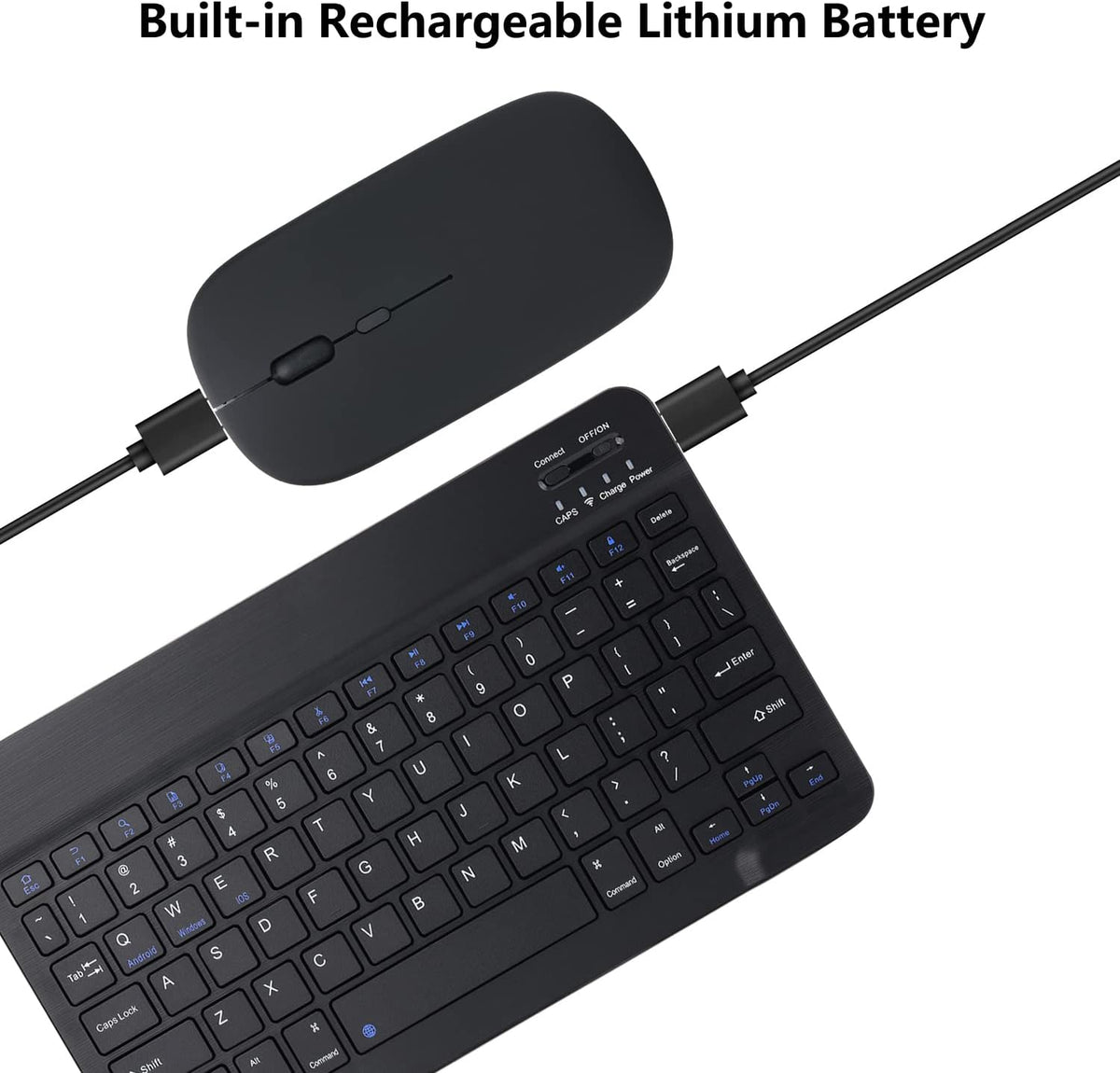 GBT Ultra-thin Wireless Keyboard and Mouse Combo Set, Rechargeable Portable for Mobile Phone