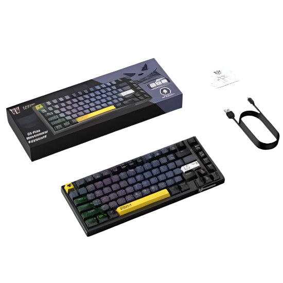 Onikuma USB Wired Mechanical Keyboard, RGB Backlit Matte Key Caps, For PC & Laptop, Black