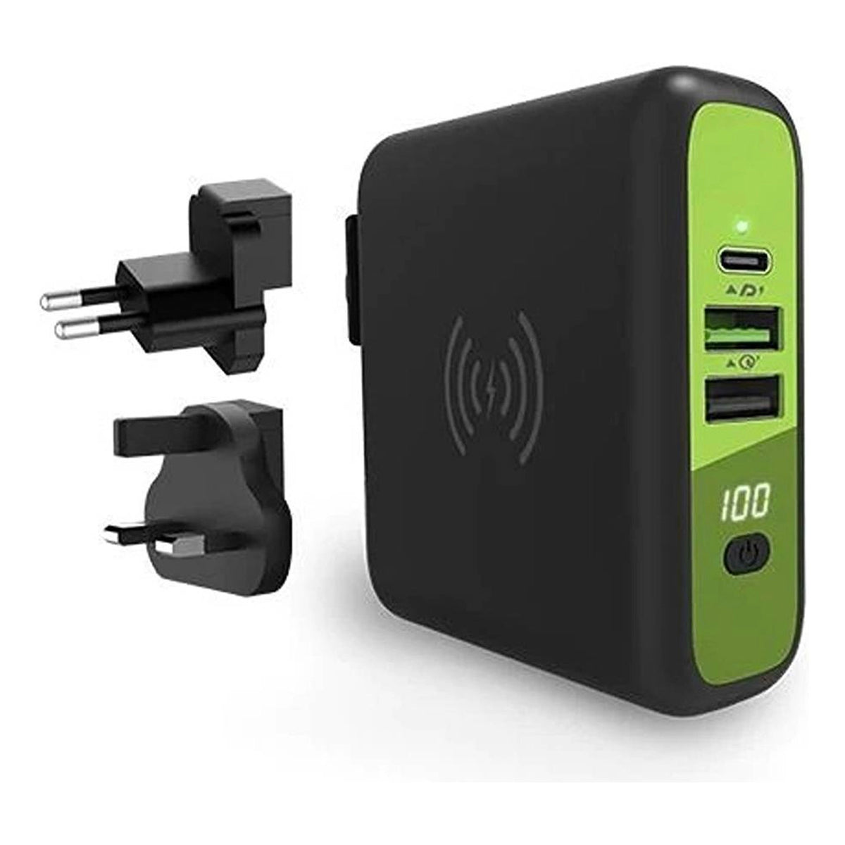 Goui Mbala Qi Wall Charger & Power Bank 8000Mah, Black