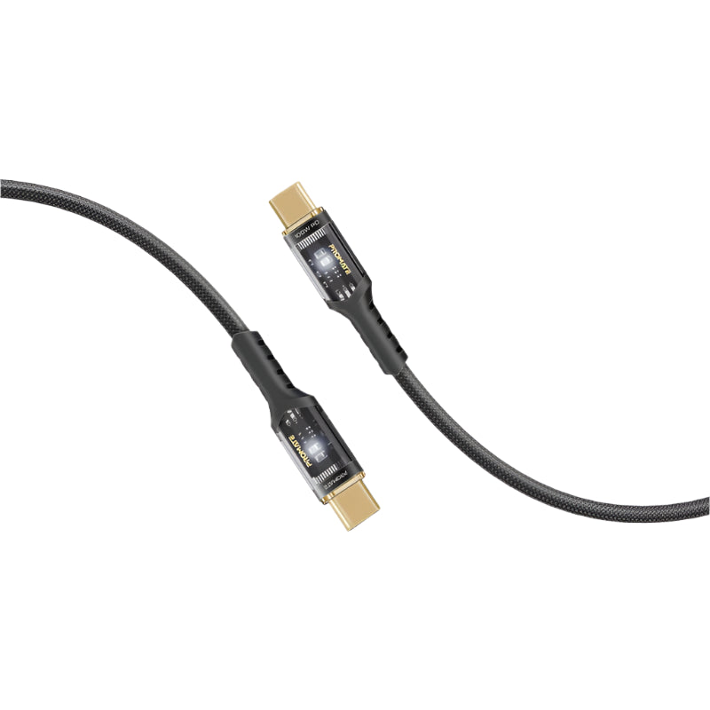 Promate Ultra Fast Charger Cable, Type-C to Type-C, 1.2Mm, 100Watts, Black