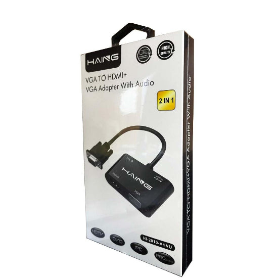 محول 2 في 1 VGA إلى HDMI وVGA مع الصوت من HAING