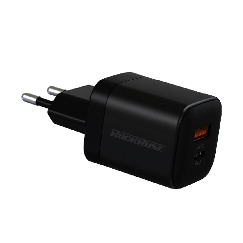 Rockrose Wall Charger Eclips GII, 20W PD & QC 3.0, 2Port, Black