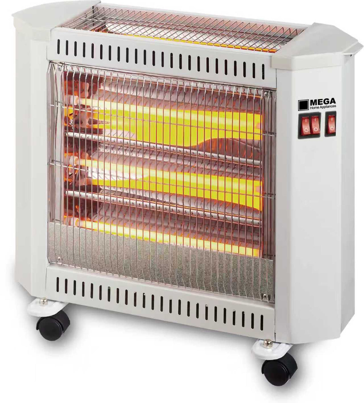 Mega Electric Heater, 4Quartz Tubes (3+1), 1800Watts, White