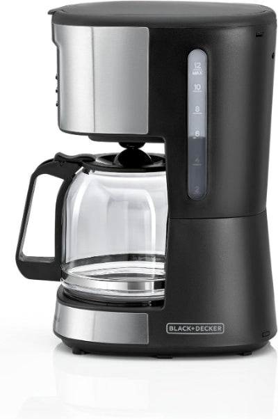 Black & Decker Coffee Maker, 12Cup, 900Watts, Black / Silver