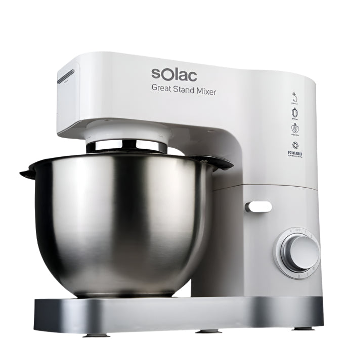 great stand mixer 1200  / Solac stand mixer white 1200 watt Stainless steel pot / 5L 1200 WATT / 5 L / SILVER