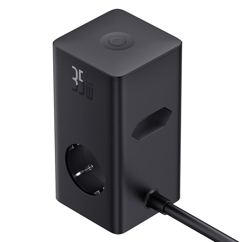 شريط طاقة رقمي Baseus طاقة Combo Tower 3AC و2U و2C 35 وات، 1.5 متر، سلك طاقة الاتحاد الأوروبي