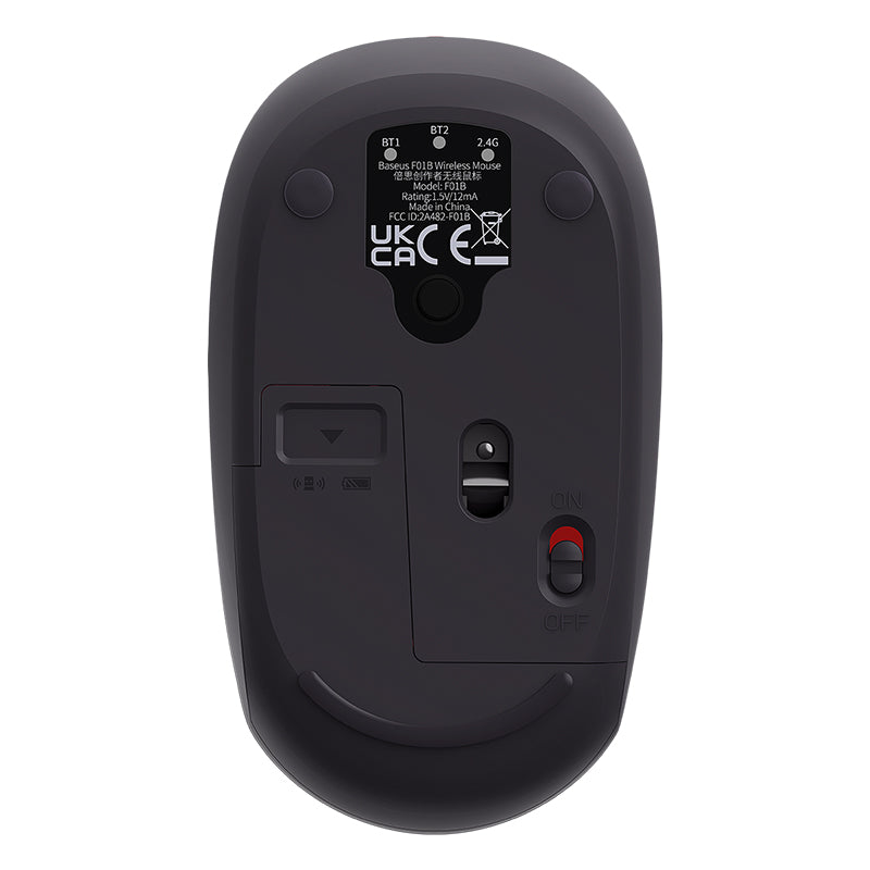 Baseus F01B Tri-Mode Wireless Mouse, Ergonomic Design, Frosted Gray
