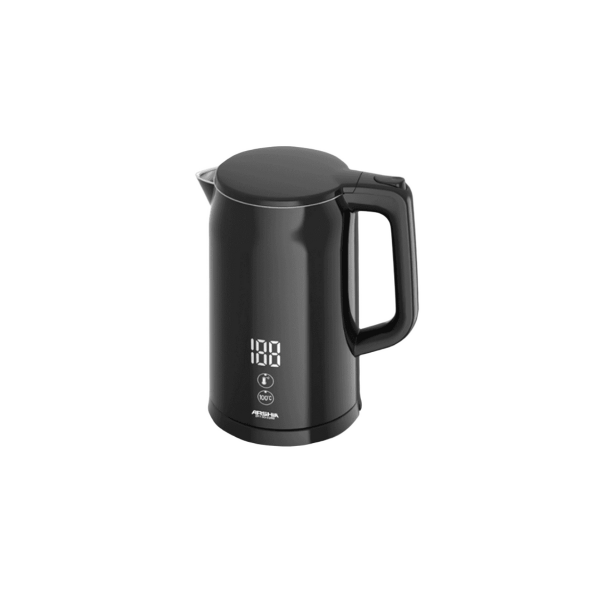 Arshia Digital Kettle, 1.7Lit, 2200Watts, One Touch Operation, Black