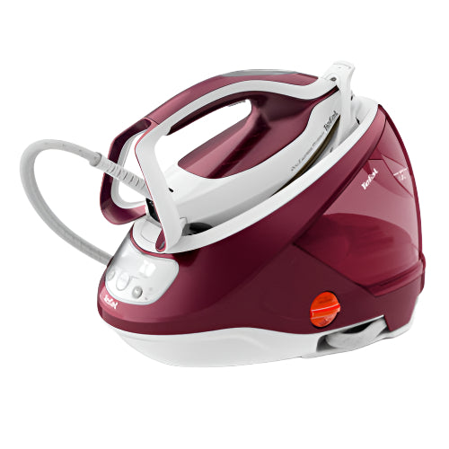 Red and white iron on a white background
