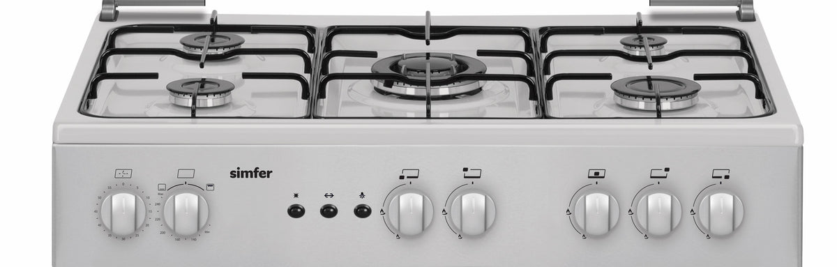 Simfer Gas Cooker, 80Cm, Full option, Full Safety, Stainless Steel